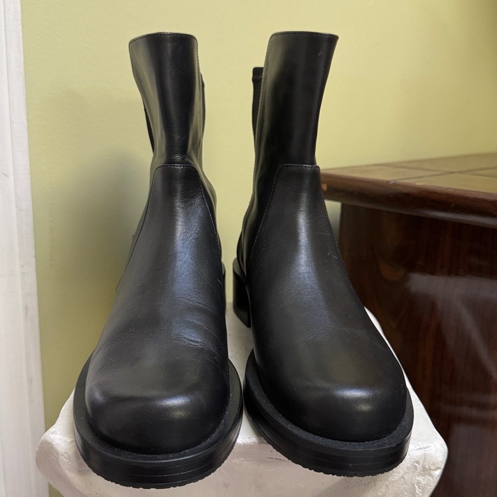 Stuart Weitzman Black Ankle 5050 bold bootie size 6.5 women H9N6 - Picture 2 of 8